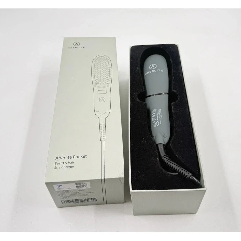Aberlite EDC‎ Premium Beard Straightener & Hair Brush Men Professional Straight